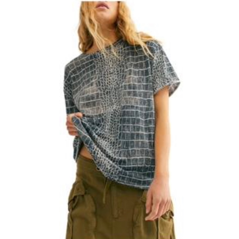 Free People Python Combo Short Sleeve Tee